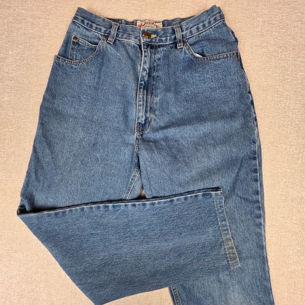 St Johns Bay Relaxed Fit Jeans Womens 12 Blue Medium Wash High Rise Straight Leg